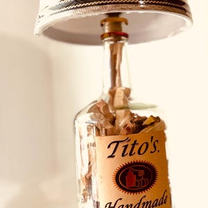 Vintage Inspired Liquor Tito’s Vodka Bottle Western Ranch Mesquite Home Decor