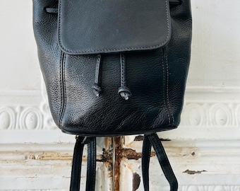 バッグ New Vintage Coach Cabin Bag Small Black Coach Vintage 9960 Black Leather Weekender Daypack Backpack