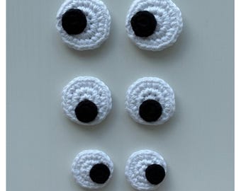 Crochet Amigurumi Eyes Patterns, 3 Sizes, Beginner-Friendly, PDF, Instant Download