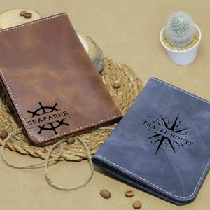 Personalized Leather Passport Holder – Custom Travel Wallet for Him & Her – Wedding Gift for Couples – Handmade Travel Accessory