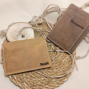 Cartera de cuero de grano superior personalizada para viajes diarios, tarjetero hecho a mano, billetera ultradelgada para tarjetas de crédito, perfecta para el bolsillo del traje