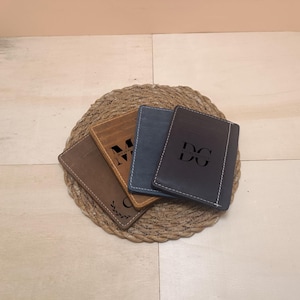 Cartera ultradelgada para tarjetas de crédito: tarjetero de piel de grano superior hecho a mano para el bolsillo del traje, tarjetero de piel personalizado para viajes diarios, regalo