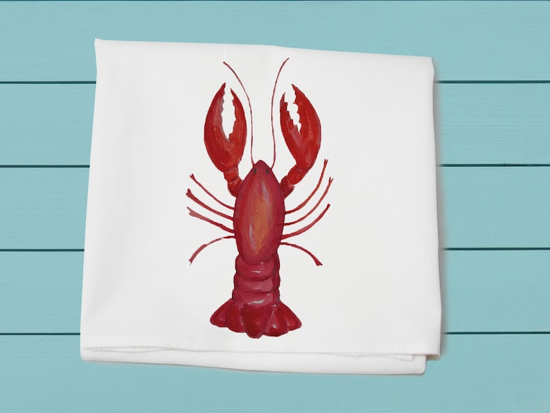 Flour Sack Towel Lobster Kitchen Towel Decorative Towel Etsy