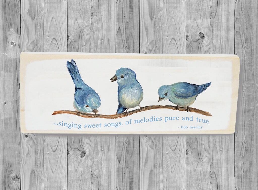 Tres Pequeños Pájaros Decoración de la pared de la oficina | Etsy