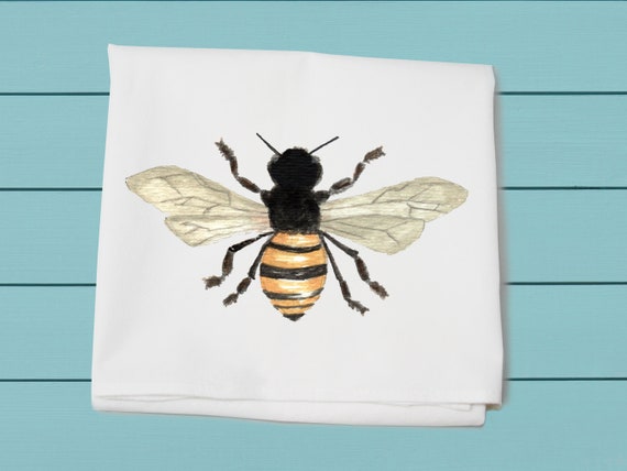 Bee, Flour Sack Towel, Decorative Towel, Bumble Bee, Kitchen Towels, Summer  Decor 