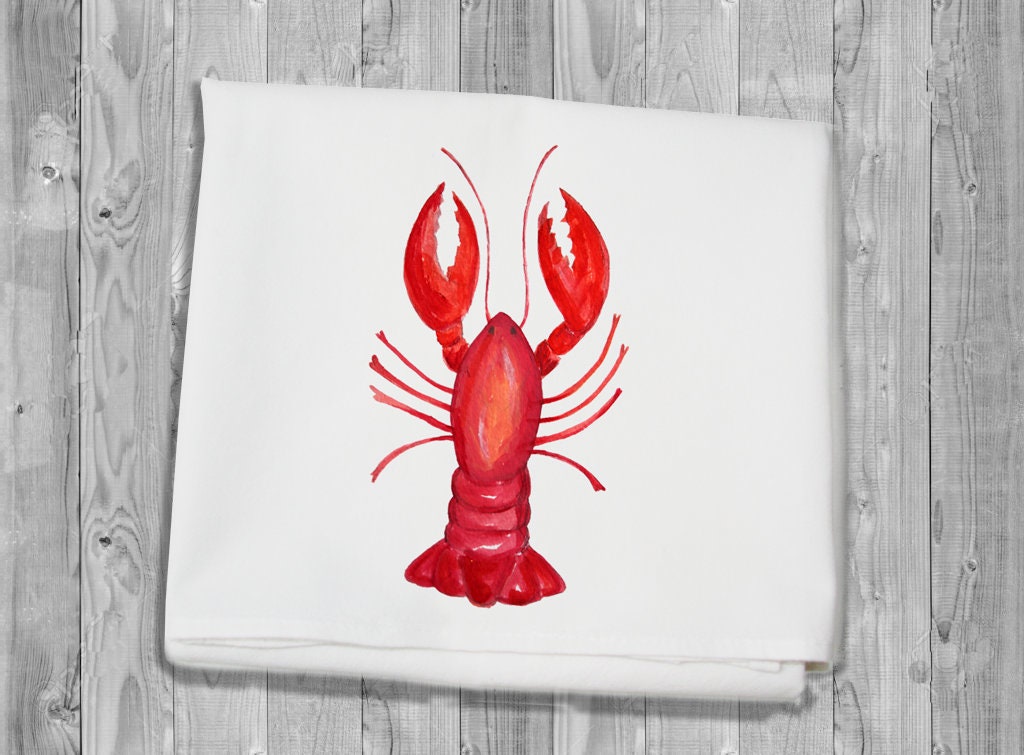 Flour sack towel Lobster kitchen towel decorative towel Etsy
