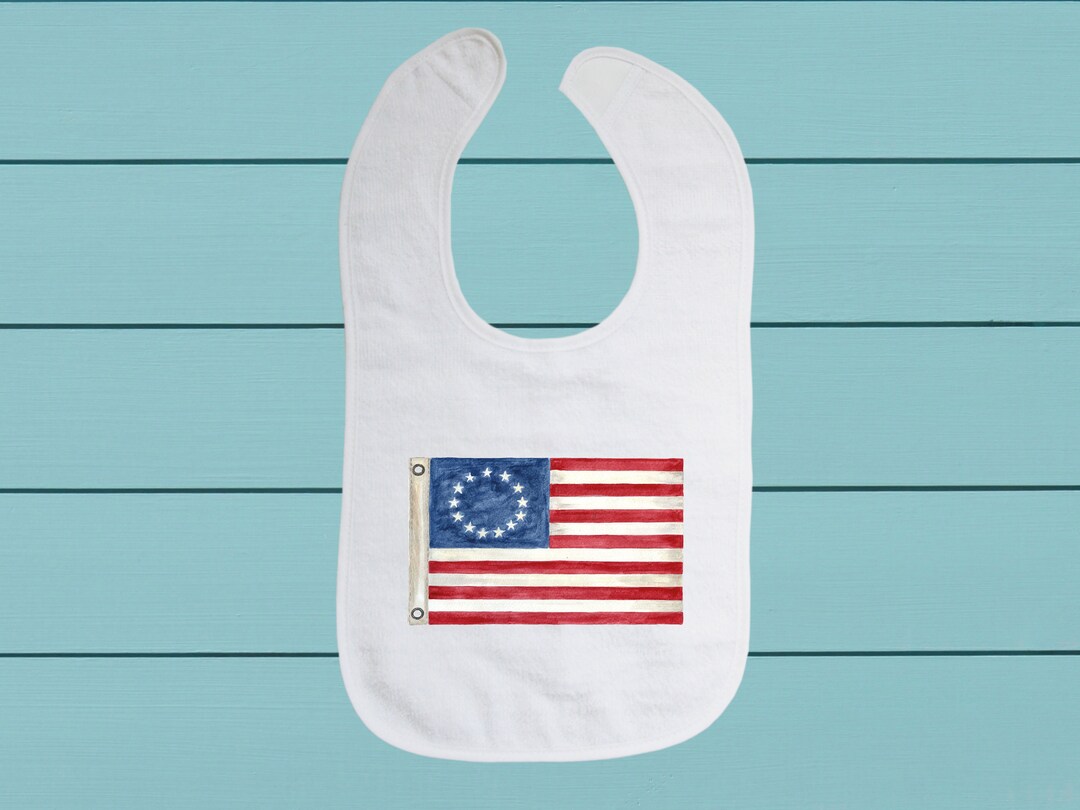 American Flag Bib Cotton Terry Cloth Baby Bib With Soft Etsy