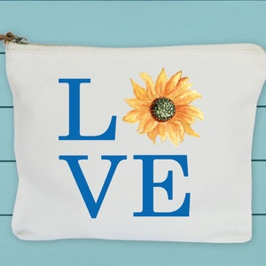 love sunflower zipper pouch (100 % of proceeds donated to the Church of Evangelical Christians in Lviv Ukraine)