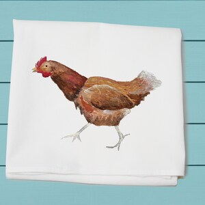 frango, toalha de saco de farinha, arte de fazenda, decoração vintage, toalha de algodão, presente de anfitriã
