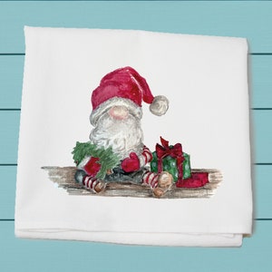 Christmas gnome ~ flour sack towel ~ 100% cotton machine washable