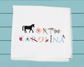 North Carolina ~ Flour Sack Towels for kitchen and bar ~ North Carolina  light house ~  Decorative towels