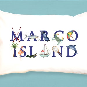 Marco Island canvas pillow - decorative pillow - rectangle pillow