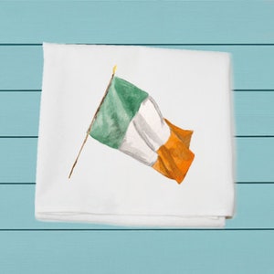Irish flag, flour sack towel, st. Patrick&#39;s day, gift for her, decorative towel, all cotton