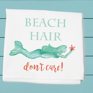 beach hair ~ flour sack towel ~ 100% cotton machine washable