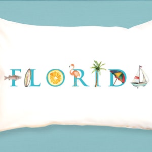Florida canvas pillow - decorative pillow - bolster pillow - Florida grad gift
