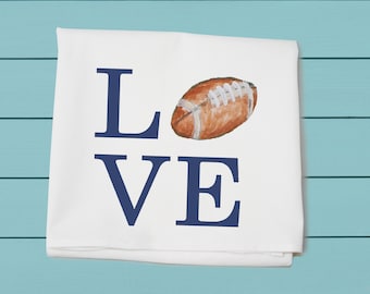 Love American Football, flour sack towel, kitchen bar towel, Valentine’s gift, Gift for her, Decorative towel, all cotton