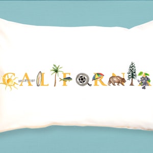 California canvas pillow - decorative pillow - bolster pillow