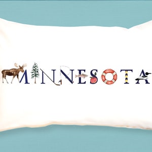 Minnesota pillow, grad present, bolster pillow, decorative throw pillow