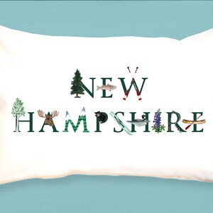 New Hampshire canvas pillow - decorative pillow - bolster pillow - New Hampshire grad gift