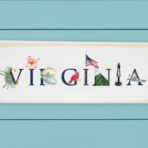 Virginia Wood Block Decoration wall hanging art