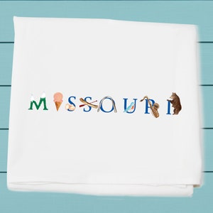 Missouri ~ Flour Sack Towels ~ kitchen and bar towels ~ Icons of Missouri ~ Tina Labadini Designs ~