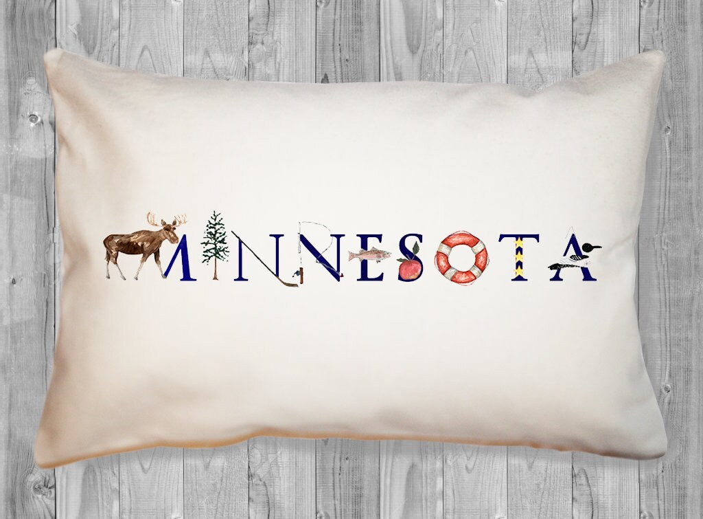 Minnesota canvas pillow decorative pillow bolster pillow Etsy
