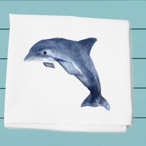 dolphin ~ flour sack towel ~ 100% cotton machine washable