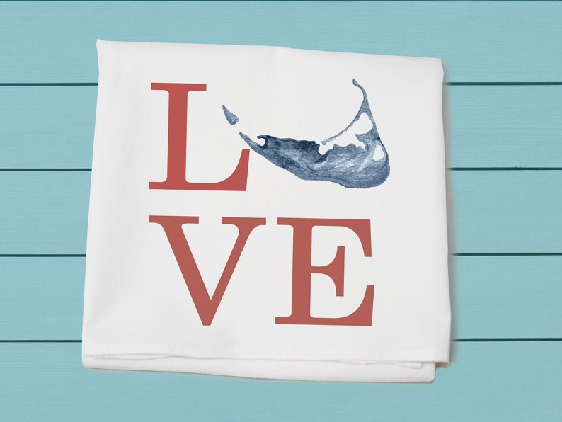 Love Nantucket Flour Sack Towels for kitchen and bar image 1