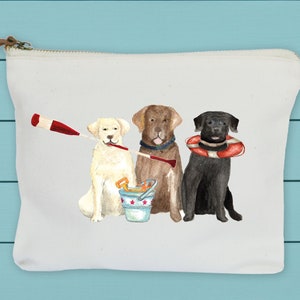 three labs nautical, zipper pouch
