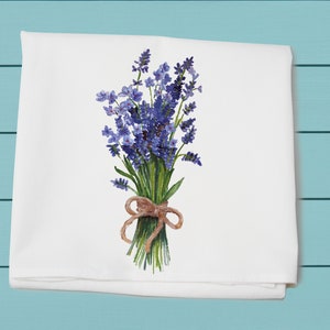 lavender, flour sack towel, botanical design, decorative  towel, Tina Labadini Design, spring summer decor