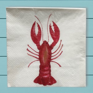 Tovaglioli di carta per cocktail all'aragosta ~ Tovaglioli per bevande di carta stagionali ~ Tovaglioli di pesce ma dall'aspetto delizioso