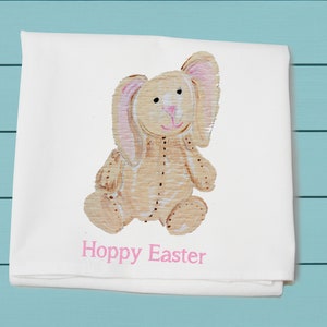 Hoppy Easter Bunny Flour Sack Towel Kitchen Towel Decorative towel image 1