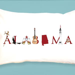 Alabama canvas pillow - decorative pillow - bolster pillow