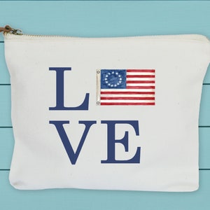 love USA, zipper pouch