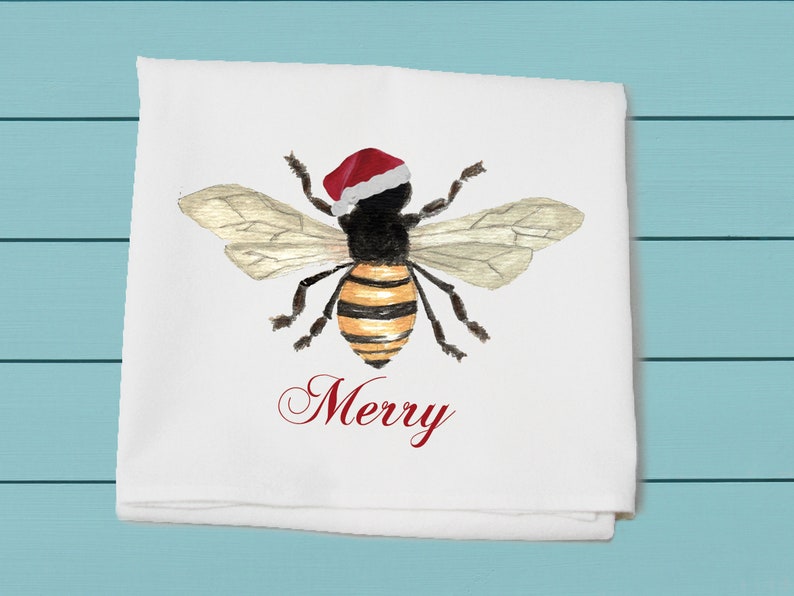 Bee Merry Christmas Flour Sack Towel