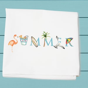 illu-stated summer ~ flour sack towel ~ 100% cotton machine washable