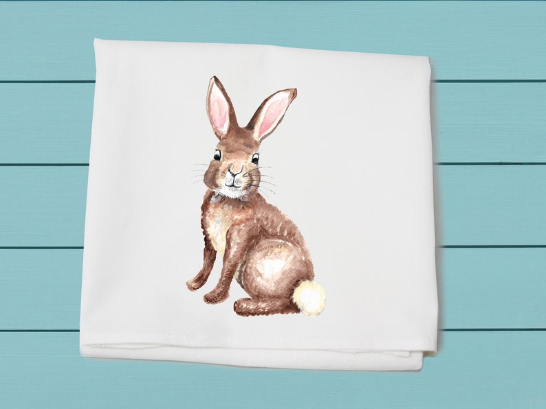 Hoppy Easter Bunny Flour Sack Towel Kitchen Towel Decorative towel image 6