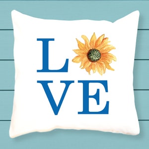 Love sunflower canvas pillow 16 x 16&quot; (100 % of proceeds donated to the Church of Evangelical Christians in Lviv Ukraine)