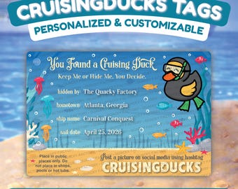 CRUISINGDUCKS Tags (Laminated) - Scuba Duck