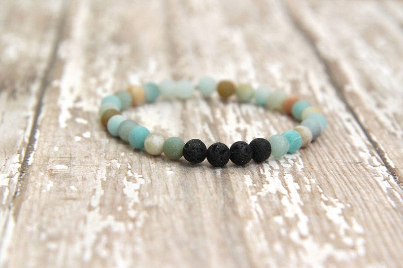 Essential Oil Bracelet, diffuser jewelry, aromatherapy, amazonite gemstone bracelet, gifts for her, gifts for him, free shipping image 2