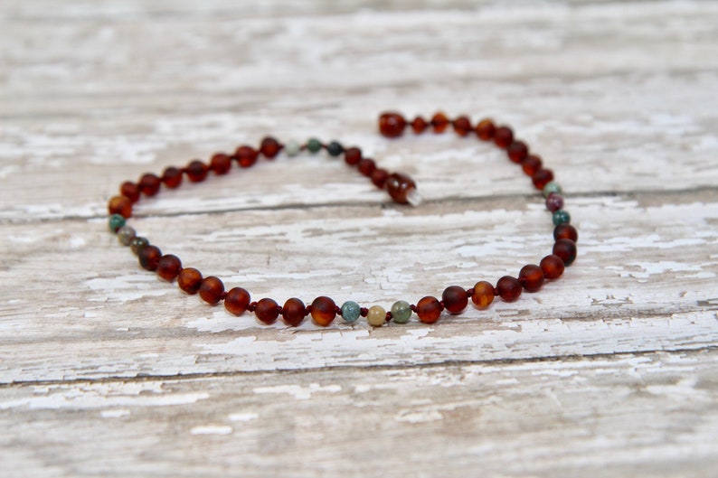 raw unpolished baltic amber teething necklace