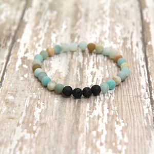 Essential Oil Bracelet, diffuser jewelry, aromatherapy, amazonite gemstone bracelet, gifts for her, gifts for him, free shipping image 4