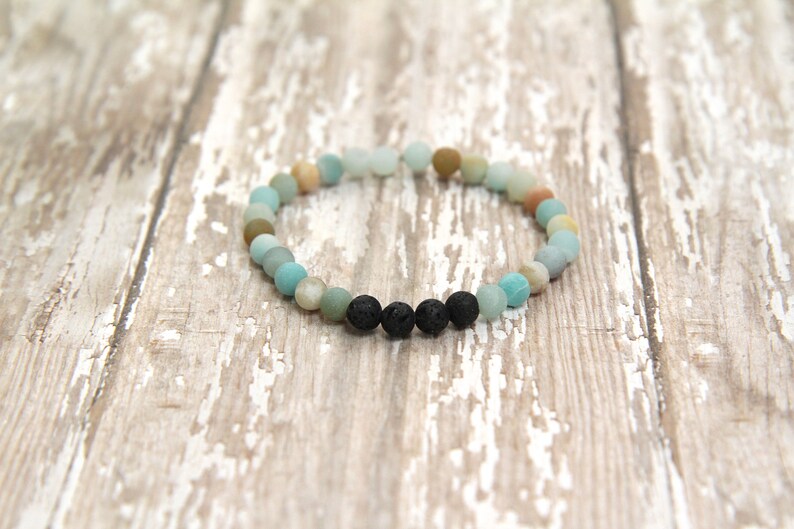 Essential Oil Bracelet, diffuser jewelry, aromatherapy, amazonite gemstone bracelet, gifts for her, gifts for him, free shipping image 4