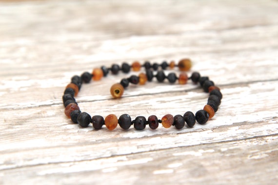 Genuine Amber Collana in Ambra baltica Originale/ / Annodato tra Perline / Perle Lucido/ / Cognac Color/