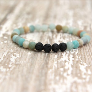 Essential Oil Bracelet, diffuser jewelry, aromatherapy, amazonite gemstone bracelet, gifts for her, gifts for him, free shipping image 3