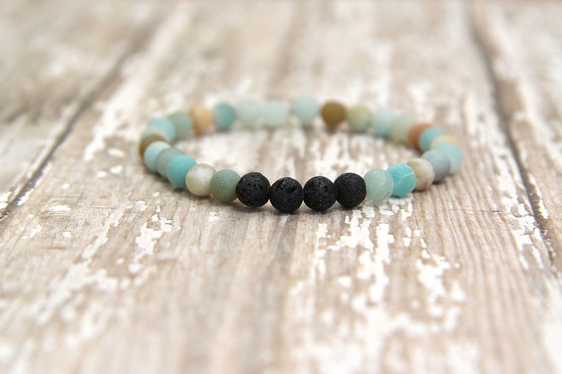 Essential Oil Bracelet, diffuser jewelry, aromatherapy, amazonite gemstone bracelet, gifts for her, gifts for him, free shipping image 3