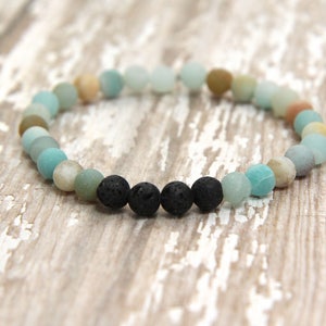 Essential Oil Bracelet, diffuser jewelry, aromatherapy, amazonite gemstone bracelet, gifts for her, gifts for him, free shipping image 5