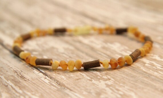 amber and hazelwood teething necklace