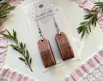 Western Style Tooled Leather Looped Earrings