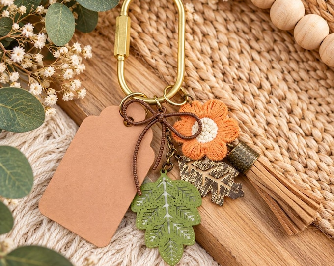 Fall Floral Purse Charm – Leaf, Flower, Bow & Tassel Bag Charm